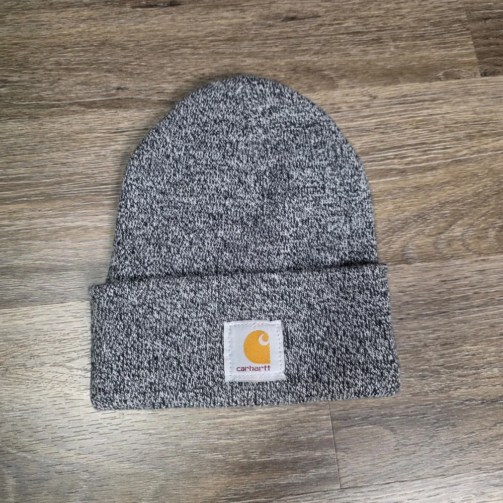 Carhartt Mens OS Watch Hat‎ Beanie Gray Marl Marled Knit Cuff A18 100111